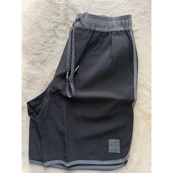 Dixxon Mens Black Athletic Shorts With Gray Trim & Drawstring Size S - Picture 5 of 7